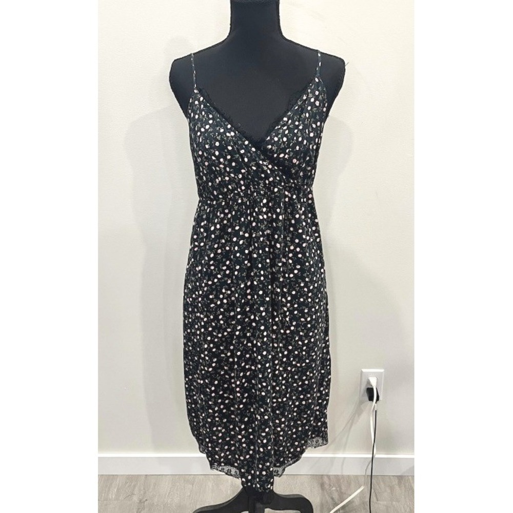 Old Navy Floral Lace Trim Babydoll Slip Dress Size Large Coquette Cottagecore